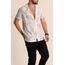 Yazı Desenli Slim Fit Apaş Yaka Gömlek
