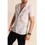 Yazı Desenli Slim Fit Apaş Yaka Gömlek