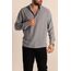 Relaxed Fit Hakim Yaka Yarım Düğmeli Erkek Keten Gömlek