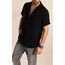 Relaxed Fit Keten Kısa Kollu Gömlek