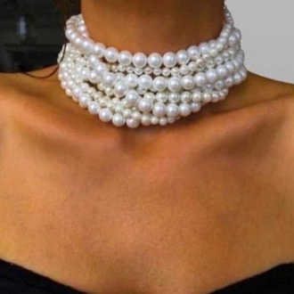 Pearl choker necklace (İnci tasma kolye)