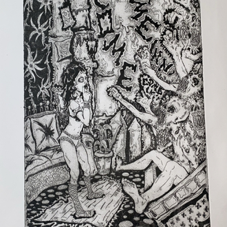 “c0m3333/_11n” gravür print