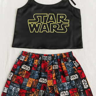 Star Wars Baskılı Saten Alt Üst Takım