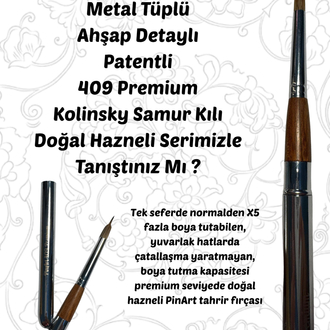 1 adet Metal kapaklı Premium Doğal Hazneli Çini Tahrir Fırçası