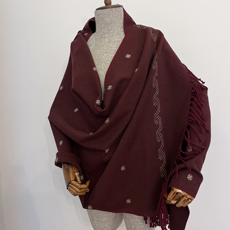 Pamuklu Ehram Şal (Bordo)