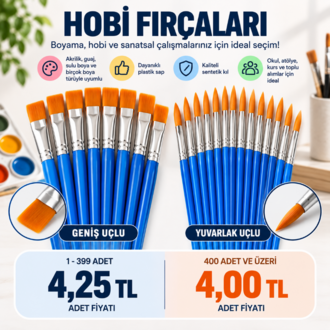Promosyon Hobi Fırçası (1 Paket İçerisinde 25 Adet Fırça Bulunmaktadır)