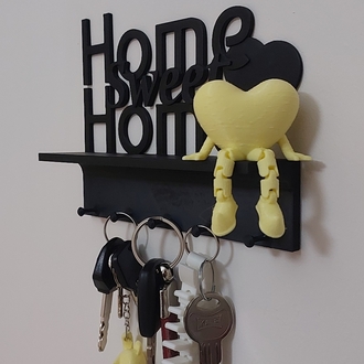 Home Sweet Home Raflı Anahtar Askılığı