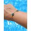 Van Cleef Model Gold Detaylı Yeşil Çelik Bileklik
