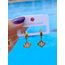 Van Cleef Model Gold Detaylı Beyaz Sedef Yonca Küpe
