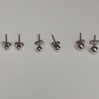 925 Ayar Gümüş 3'lü Küpe Seti (3-4-5 mm) Avantajlı Paket - Acer Silver