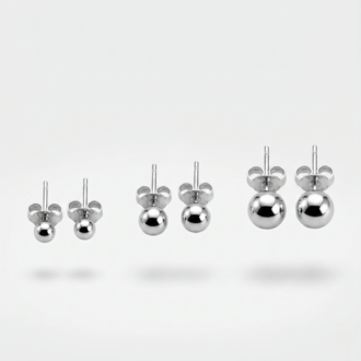 925 Ayar Gümüş 3'lü Küpe Seti (3-4-5 mm) Avantajlı Paket - Acer Silver