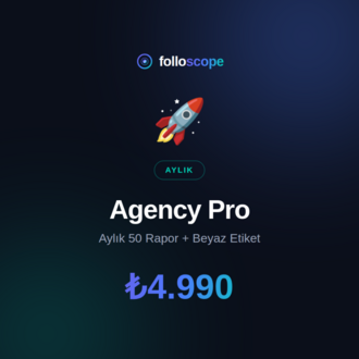 Agency Pro — Aylık 50 Rapor + Beyaz Etiket (Abonelik)
