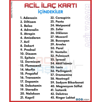 Acil İlaç Kartları PDF Dosyası