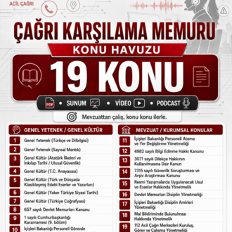 İÇİŞLERİ BAKANLIĞI ÇAĞRI KARŞILAMA MEMURU ONLİNE HAZIRLIK PLATFORMU