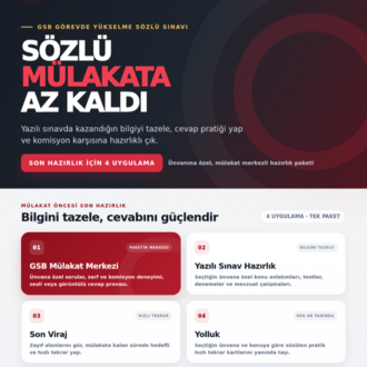 GSB Hepsi Bir Arada Mülakat Paneli ( Mülakat + Yazılı Sınav + Son Viraj + Yolluk)