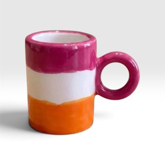WAVE Espresso Fincanı — Fuşya / Turuncu