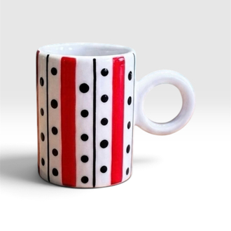 Domino- Espresso/Türk Kahvesi Fincanı-Kırmızı