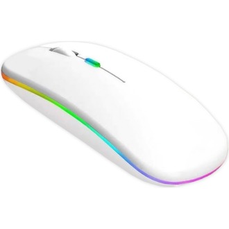 Classone RGB-102F Rgb Işıklı, Efektli, Silent-Sessiz, rf Kablosuz, Bluetooth Mouse - Beyaz