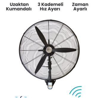 Püfür Kumandalı, Zaman Ayarlı Sanayi Duvar Tipi Endüstriyel Vantilatör 75 Cm