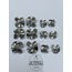 Burgu Çiçek Model Özel Tasarım Metal Düğme - 12li Paket (6 Büyük + 6 Küçük)