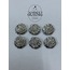 Buruşuk Üzeri İplik Ağ Desen Kabartılı Metal Düğme 2,29 CM - 6lı Paket