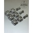 Kare Üzeri Çizgili Desenli Metal Düğme Seti - 12li Paket (6 Büyük+6 Küçük)