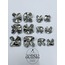 Burgu Çiçek Model Özel Tasarım Metal Düğme - 12li Paket (6 Büyük + 6 Küçük)