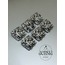 Kare Üzeri Çizgili Desenli Metal 2,29 CM Düğme - 6lı Paket