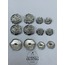 Buruşuk Üzeri İplik Ağ Desen Kabartılı Metal Düğme Seti - 12li Paket (6 Büyük+ 6 Küçük)