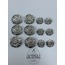 Buruşuk Üzeri İplik Ağ Desen Kabartılı Metal Düğme Seti - 12li Paket (6 Büyük+ 6 Küçük)