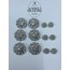 Düğüm Yumak Örgü Model Metal Düğme Seti - 12li Paket (6 Büyük+ 6 Küçük)