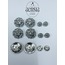 Düğüm Yumak Örgü Model Metal Düğme Seti - 12li Paket (6 Büyük+ 6 Küçük)