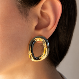 Gold Oval Küpe