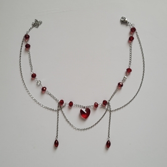 red heart necklace