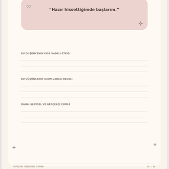 Erteleme Döngüsünü Kırmak | Davranışsal Tasarım & Duygu Düzenleme Rehberi (50 Sayfa PDF)