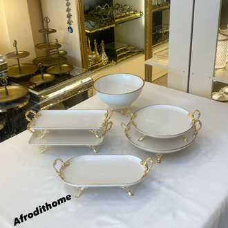 Gold kulplu 6 parça porselen set