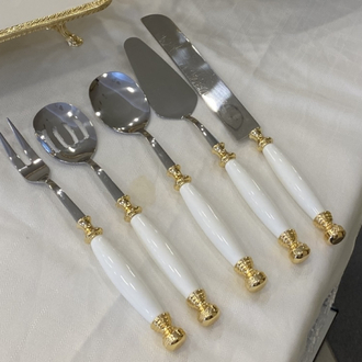 5 li gold porselen servis kaşık seti