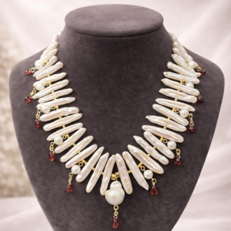 İnci Granat Kolye