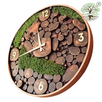 55 cm çap ahşap saat