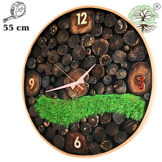 55 cm çap ahşap saat