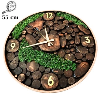 55 cm çap ahşap saat