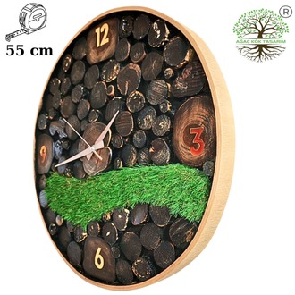55 cm çap ahşap saat