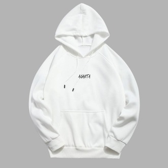 Kapüşonlu Hoodie AGARTA Signature | Unisex (Siyah/Beyaz)
