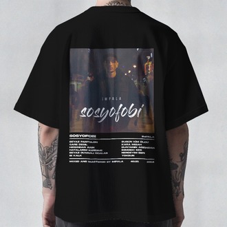 İmpala Collection | Sosyofobi - Unisex/Oversize Tişört (Siyah/Beyaz)
