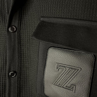 Zegna Çift Cepli Deri Detaylı Baskılı Kışlık Gömlek