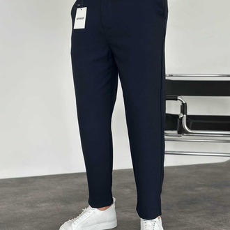 Modern Fit Lastikli Lacivert Kumaş Pantolon 