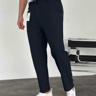 Modern Fit Lastikli Siyah Kumaş Pantolon 