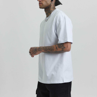 Oversize Fit Beyaz %100 Pamuk Erkek T-Shirt