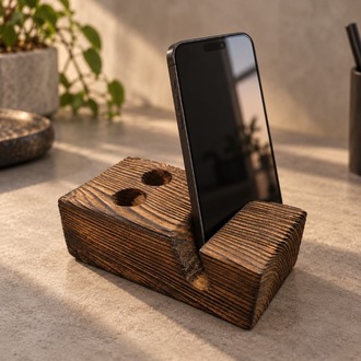 Yayu - Shou Sugi Banlı Telefon Tutacağı