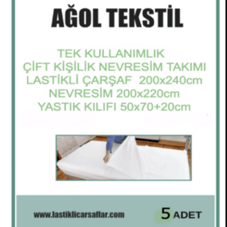 Çift Kişilik Nevresim Takımı – 10’lu Set | Tek Kullanımlık Lastikli Çarşaflı Yatak Seti